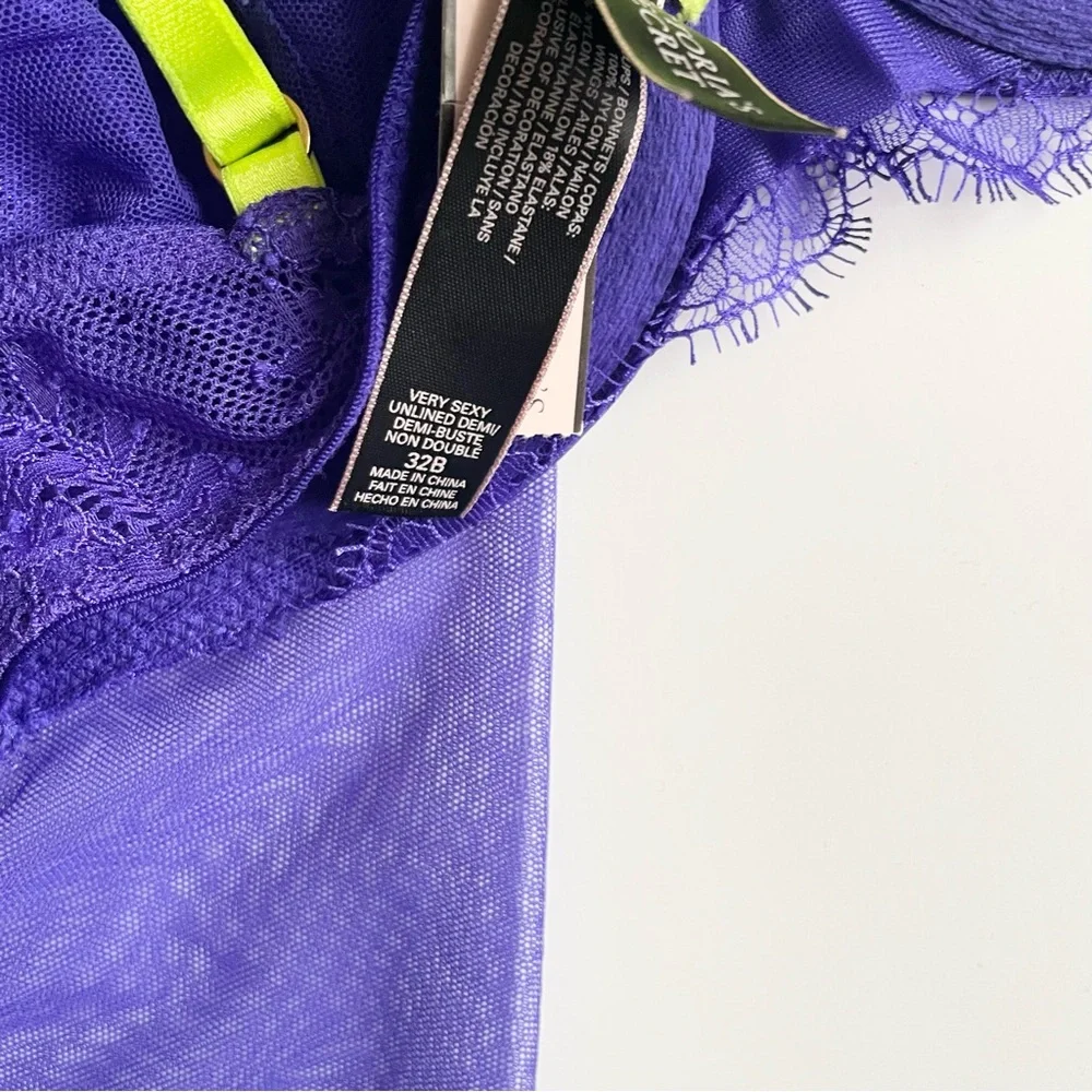 32B SMALL Victoria’s Secret 2pcs purple babydoll and bra set